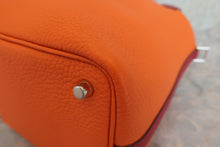 将图片加载到图库查看器，HERMES PICOTIN LOCK TOUCH PM Clemence leather/Swift leather Orange/Rouge Grenet X刻印 Hand bag 600090108
