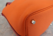 Load image into Gallery viewer, HERMES PICOTIN LOCK TOUCH PM Clemence leather/Swift leather Orange/Rouge Grenet X Engraving Hand bag 600090108
