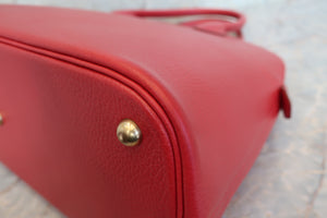 HERMES BOLIDE 35 Ardennes leather Rouge vif 〇X刻印 Shoulder bag 700010093