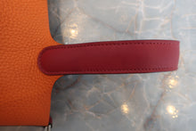 Load image into Gallery viewer, HERMES PICOTIN LOCK TOUCH PM Clemence leather/Swift leather Orange/Rouge Grenet X Engraving Hand bag 600090108
