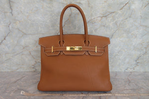 HERMES BIRKIN 30 Togo leather Gold □G Engraving Hand bag 700050184