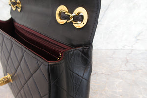 CHANEL/シャネル 中マトラッセシングルフラップチェーンショルダーバッグ ラムスキン ブラック/ゴールド金具 ショルダーバッグ 700070062