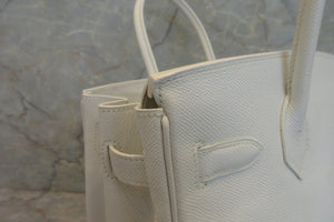 HERMES BIRKIN 30 Epsom leather White □K Engraving Hand bag 600120020