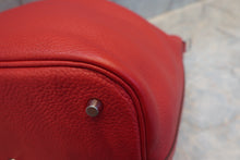 将图片加载到图库查看器，HERMES PICOTIN LOCK GM Clemence leather Rouge casaque □P刻印 Hand bag 600100039
