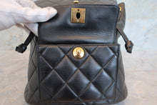 Load image into Gallery viewer, CHANEL Matelasse chain back pack Lambskin Black/Gold hadware Back pack 700100027
