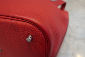 HERMES PICOTIN LOCK GM Clemence leather Rouge casaque □P刻印 Hand bag 600100039