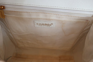 CHANEL/香奈儿 梯形 手提包 荔枝皮/塑料 White/Gold hadware(白色/金色金属) 手提包 500050069