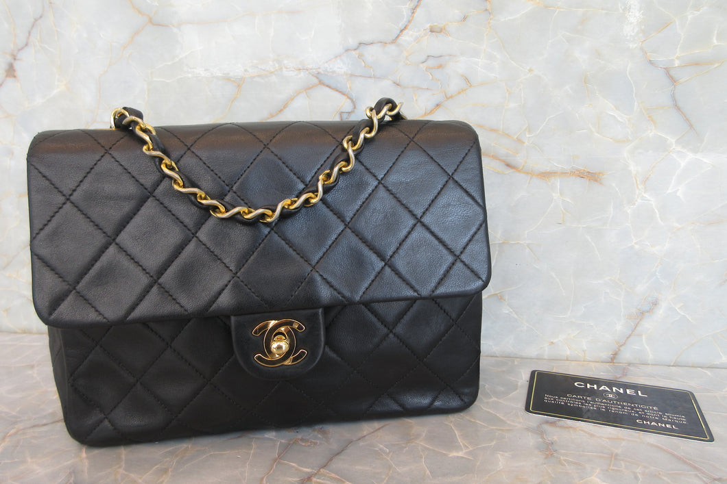 CHANEL/シャネル ミニマトラッセシングルフラップチェーンショルダーバッグ ラムスキン ブラック/ゴールド金具 ショルダーバッグ 700070065
