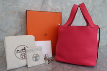 将图片加载到图库查看器，HERMES PICOTIN LOCK PM Clemence leather Rose extreme D刻印 Hand bag 600090098
