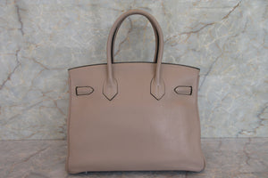 HERMES／エルメス バーキン30 トリヨンクレマンス トゥルティエールグレー □L刻印 ハンドバッグ 700080037