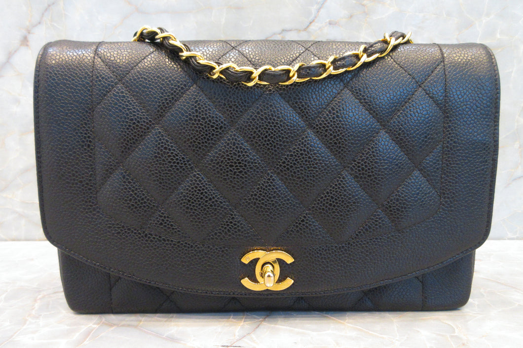 CHANEL/シャネル ダイアナマトラッセチェーンショルダーバッグ キャビアスキン ブラック/ゴールド金具 ショルダーバッグ 700090039