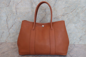 HERMES／エルメス ガーデンパーティPM ネゴンダ  ブラウン □L刻印 トートバッグ 700070144