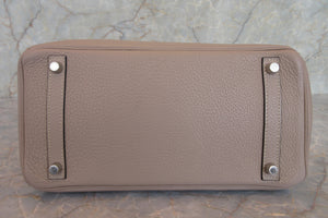 HERMES／エルメス バーキン30 トリヨンクレマンス トゥルティエールグレー □L刻印 ハンドバッグ 700080037