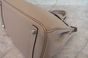 HERMES／エルメス バーキン30 トリヨンクレマンス トゥルティエールグレー □L刻印 ハンドバッグ 700080037
