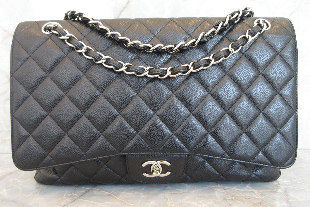 CHANEL/シャネル マトラッセシングルフラップチェーンショルダーバッグ キャビアスキン ブラック/シルバー金具 ショルダーバッグ 700050036