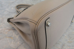 HERMES／エルメス バーキン30 トリヨンクレマンス トゥルティエールグレー □L刻印 ハンドバッグ 700080037