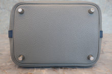 Load image into Gallery viewer, HERMES PICOTIN LOCK TOUCH PM Clemence leather/Swift leather Gris mouette/Blue agate A Engraving Hand bag 800060139

