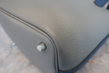 Load image into Gallery viewer, HERMES PICOTIN LOCK TOUCH PM Clemence leather/Swift leather Gris mouette/Blue agate A Engraving Hand bag 800060139
