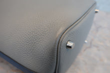 Load image into Gallery viewer, HERMES PICOTIN LOCK TOUCH PM Clemence leather/Swift leather Gris mouette/Blue agate A Engraving Hand bag 800060139
