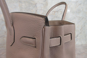 HERMES／エルメス バーキン30 トリヨンクレマンス トゥルティエールグレー □L刻印 ハンドバッグ 700080037