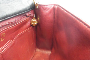 CHANEL/シャネル ミニマトラッセシングルフラップチェーンショルダーバッグ ラムスキン ブラック/ゴールド金具 ショルダーバッグ 700070065
