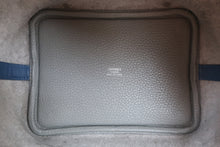 Load image into Gallery viewer, HERMES PICOTIN LOCK TOUCH PM Clemence leather/Swift leather Gris mouette/Blue agate A Engraving Hand bag 800060139
