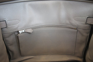 HERMES／エルメス バーキン30 トリヨンクレマンス トゥルティエールグレー □L刻印 ハンドバッグ 700080037