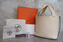 将图片加载到图库查看器，HERMES PICOTIN LOCK ECLAT PM Clemence leather/Swift leather Nata/JOURNE POUSSAN B刻印 Hand bag 600090117
