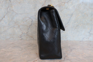 CHANEL Medium Matelasse single flap chain shoulder bag Lambskin Black/Gold hadware Shoulder bag 700100060