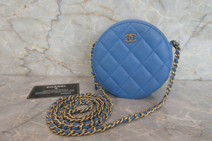 CHANEL/シャネル シャネル19マトラッセラウンドチェーンショルダーバッグ ラムスキン ブルー/ゴールド金具 ショルダーバッグ 700070071