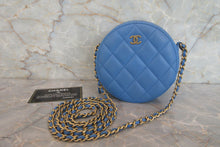 将图片加载到图库查看器，CHANEL/香奈儿 香奈儿19 CF 圆形 链条包 羊皮 Blue/Gold hadware(蓝色/金色金属) 肩背包 700070071
