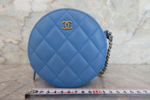CHANEL/シャネル シャネル19マトラッセラウンドチェーンショルダーバッグ ラムスキン ブルー/ゴールド金具 ショルダーバッグ 700070071