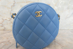 CHANEL/シャネル シャネル19マトラッセラウンドチェーンショルダーバッグ ラムスキン ブルー/ゴールド金具 ショルダーバッグ 700070071