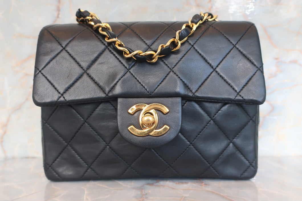 CHANEL/シャネル ミニマトラッセシングルフラップチェーンショルダーバッグ ラムスキン ブラック/ゴールド金具 ショルダーバッグ 600110117