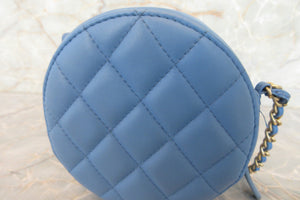 CHANEL/シャネル シャネル19マトラッセラウンドチェーンショルダーバッグ ラムスキン ブルー/ゴールド金具 ショルダーバッグ 700070071