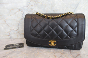 CHANEL/シャネル ダイアナマトラッセチェーンショルダーバッグ ラムスキン ブラック/ゴールド金具 ショルダーバッグ 700080004