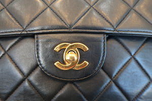 CHANEL/シャネル 中マトラッセシングルフラップチェーンショルダーバッグ ラムスキン ブラック/ゴールド金具 ショルダーバッグ 600120011