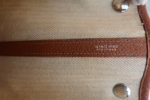 HERMES／エルメス ガーデンパーティPM ネゴンダ  ブラウン □L刻印 トートバッグ 700070144