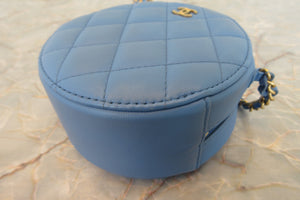 CHANEL/シャネル シャネル19マトラッセラウンドチェーンショルダーバッグ ラムスキン ブルー/ゴールド金具 ショルダーバッグ 700070071