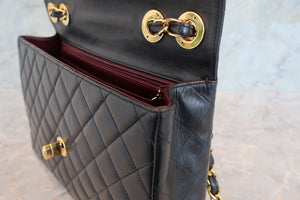 CHANEL Medium Matelasse single flap chain shoulder bag Lambskin Black/Gold hadware Shoulder bag 700100060