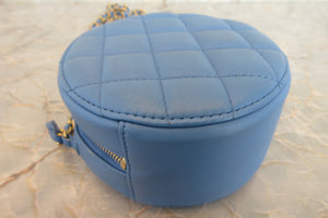 CHANEL/シャネル シャネル19マトラッセラウンドチェーンショルダーバッグ ラムスキン ブルー/ゴールド金具 ショルダーバッグ 700070071