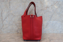 Load image into Gallery viewer, HERMES PICOTIN LOCK PM Clemence leather Rouge garance □Q Engraving Hand bag 700010166
