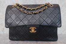 Load image into Gallery viewer, CHANEL Matelasse double flap double chain shoulder bag Lambskin Black/Gold hadware Shoulder bag 600110096
