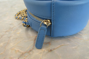 CHANEL/シャネル シャネル19マトラッセラウンドチェーンショルダーバッグ ラムスキン ブルー/ゴールド金具 ショルダーバッグ 700070071