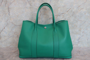 HERMES／エルメス ガーデンパーティＰＭ ヴォーエプソン ミント Z刻印 トートバッグ 700070233