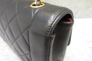 CHANEL/シャネル ダイアナマトラッセチェーンショルダーバッグ ラムスキン ブラック/ゴールド金具 ショルダーバッグ 700090032