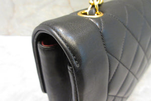 CHANEL/シャネル ダイアナマトラッセチェーンショルダーバッグ ラムスキン ブラック/ゴールド金具 ショルダーバッグ 700090032