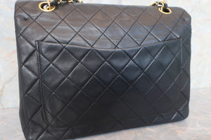 CHANEL Matelasse double flap double chain shoulder bag Lambskin Black/Gold hadware Shoulder bag 600110096