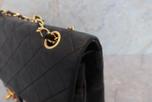 Load image into Gallery viewer, CHANEL Matelasse double flap double chain shoulder bag Lambskin Black/Gold hadware Shoulder bag 600110096
