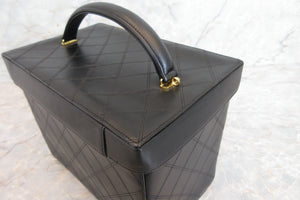 CHANEL/シャネル ビコローレバニティ ラムスキン ブラック/ゴールド金具 バニティ 700050083